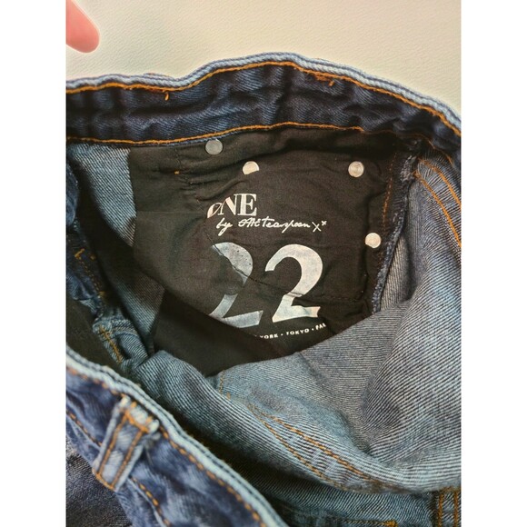 ONE X ONE TEASPOON FREEBIRD Skinny ZIPPER Ankle Jeans Distressed Ripped Size 22 - Picture 7 of 14